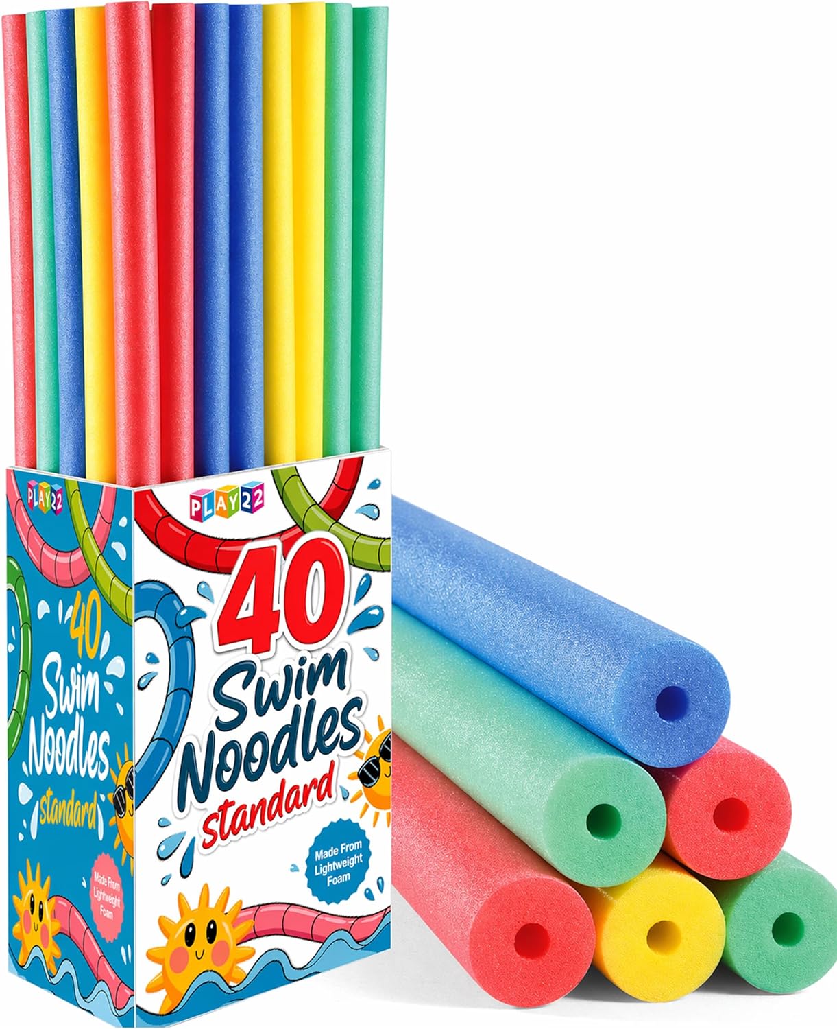 Foam Pool Noodle - 40 sztuk piankowych pałeczek do pływania